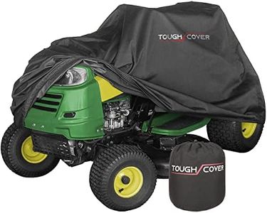 Tough Cover Riding Lawn Mower Cover Heavy Duty 600D Marine Grade, Universal Fit Riding Mower Cover Against Water, UV, Dust, Dirt, Wind for Outdoor Garden Storage (Black) - Zero Turn Mower Cover