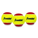 Franklin Sports Pressureless Tennis Balls - Official Size Low Pressure Tennis Balls - Great for Training + Practice - 3 Pack Can of Low Bounce Tennis Balls - All Court Surface Balls - Red