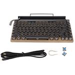 Annadue Retro Typewriter Keyboard,Vintage Polka Dot Retro Compact Keyboard,Wireless Bluetooth Mechanical Keyboard for Desktop PC/Laptop Mac/Phone,83 Keys,Blue Switch