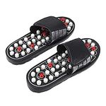 Reflex Gossip Sandals Foot Acupuncture Dot for Magnetic Men Massage Women Black Sandal Massager Size Reflexology Plantar with Relaxation Summer Flops Slippers -