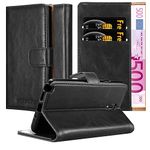 cadorabo Book Case works with Samsung Galaxy NOTE 3 NEO in GRAPHITE BLACK - with Magnetic Closure, Stand Function and Card Slot - Wallet Etui Cover Pouch PU Leather Flip