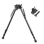 13-27 inch Long Range Hinged Base Swivel Model Rifle Bipod High Shockproof Shooting Pivot Rotating Bi-pod with QD adapter