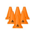 Belco Sports Agility Training Marker Cones for Football Fitness Track and Field Kids Cricket6 Inch Cone Marker Set Orange (Orange, Pack of 6)