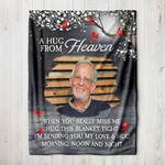 KEMEILA Personalized Memorial Photo Blanket Gift, A Hug from Heaven, Loss of Mother Father Sympathy Gift, Memorial Gift for Family Members Mom Dad Grandma Grandpa (Style-01)