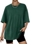 Trendy Queen Womens Fashion Workout T Shirts Athletic Plus Size Tops Summer Trendy Clothes DarkGreen L