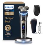 Philips Shaver i9000 Prestige Ultra, Wet & Dry Electric Shaver, Dark Slate, Skin IQ Pro Technology, Triple Lift & Cut System, 360 Rotating NanoTech Precision Blades, 5 Shaving Modes, Model XP9402/11