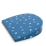 Cherilo C Shaped Elevated Wedge Baby Pillows for New Born,Pillow for Kids,Crib & Mattress,Prevents Acid Reflux,Colic,Gerd,Heat Burn & Vomiting,15" X 12" X 3" - with Cover - Star Design - Blue