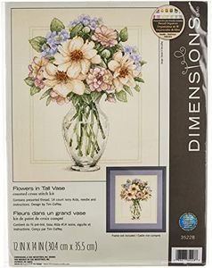 Dimensions Cross Stitch Flowers in Vase, Large, Multicolor