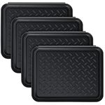 4 Pieces Heavy Duty Boot Tray Black 13.78 x 10.83 x 1.18 Inch Small Boot Tray Waterproof Shoe Mat Front Door Shoe Tray Multi Purpose Plastic Boot Tray for Shoe Boot PET Entryway Indoor and Outdoor Use