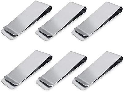 Cozihom Clips de acero inoxidable para dinero, soporte para dinero y tarjetas, clips minimalistas para cartera, súper delgados y duraderos, paquete de 6, Plateado (sliver), 2.44*0.86*0.28"