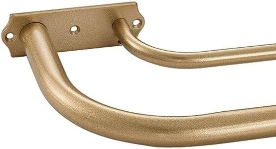 Double Curtain Rods 28-48 Inch, Antique Gold Double Curtain Rods, Wrap Around Double Window Rods Room Darkening, 1-Inch Diameter Front and 5/8 Inch Back Double Drapery Rod