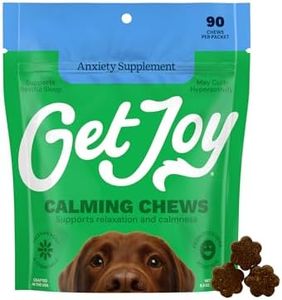 Get Joy Calm+ Stress Support Dog Supplement Chews, 90 Soft Chews, Chicken Flavor, Supports Sleep & Relaxation, with Chamomile & Valerian Root, PhD Animal Nutritionist Formulated, Produced in USA