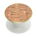 PopSockets: PopGrip with Swappable Top for Phones and Tablets - Metallic Cork Gold