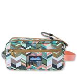 KAVU Grizzly Kit Accessory Bag Padded Lightweight Travel Case, Coastal Blocks