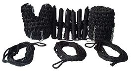 Trafalgar Marine Complete rope fender set for canal narrow boats (1 x long button, 1 x V Bow, 6 x side fenders and 3 x mooring ropes) - Black
