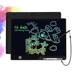 DCV LCD Drawing Tablet for Kids 16 Inch, 16 Inch Rechargeable LCD Writing Tablet for Kids Doodle Board Drawing Tablet, Reusable Drawing Pads, Black