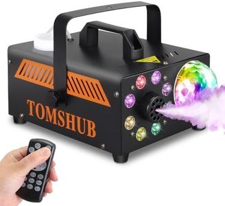 TOMSHUB 600W Fog Machine with Disco Ball & 13-Color LED Lights, 2000CFM High-Output Smoke Machine, Wireless Remote, Auto Spray, for Halloween, DJ, Weddings, Parties (Fog Juice not Included)