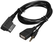 EBTOOLS Bluetooth Cable For 2013 Q5-3.5Mm Aux Cable,Music Mdi Ami Mmi Interface Usb+Charger Aux Cable Replacement For A6L A8L Q7 A3 A4L A5 A1