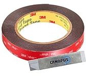 CANOPUS 3M Double Sided Tape Heavy Duty, VHB (12.7mm x 4.5m) Waterproof Double Sided Tape 3M, Automotive Double Sided Tape Tape for LED Strip Lights, Home Decor, Indoor, Outdoor