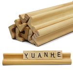 Yuanhe Scrabble Letter Tile Holders - Wooden Scrabble Rack Tray Set of 8, for Crafts and Game Stands