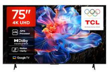 TCL 75V6C-UK 75" 4K Ultra HD, HDR TV, Smart TV Powered by Google TV (Dolby Audio, Voice Control, compatible with Google assistant, Chromecast built-in, 2025 New Model)