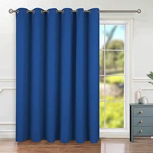 BGment Fashion Sliding Door Curtain 120 X 96 Inches, Wide Thermal Blackout Curtains Room Darkening Room Divider Window Curtain, 1 Panel, Royal Blue, 96 Length X Wide 120
