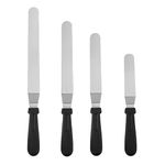 Stainless Steel Decorating Frosting Spatula Offset Cake Icing Spatula, 4Pcs Icing Spatula Offset Spatula Stainless Steel Cake Decorating Spatula, Cake Spatula Angled Cake Icing Spatula,6/8/10/12 inch