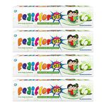PediflorKidz Green Apple Flavor Anticavity Fluoride Toothpaste for children | Family combo pack | Vegan Friendly (Pack of 4) 70g each