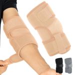 Vive Elbow Brace - Tennis Compression Sleeve - Wrap for Golfers, Bursitis, Left or Right Arm - Tendonitis Support Strap for Golf, Men and Women - Epicondylitis and Sports Recovery (Beige, Standard)