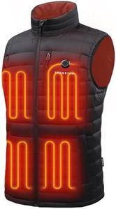 Venustas Men's Heated Down Vest with Battery Pack 7.4V Included, 90% Duck Down Lightweight Electric Vest for Hiking Hunting