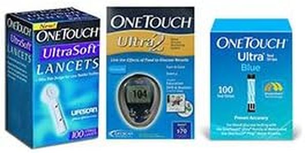 OneTouch Ultra 2 Diabetes Monitoring Kit Combo (Meter kit, Ultra Test Strips 100ct and UltraSoft Lancets 100ct)