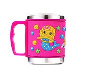 FunBlast Cartoon Mug for Kids Stainless Steel Emboss Hot and Cold Coffee/Milk/Tea Mug for Kids Cute Cartoon Print Soft Rubber/Milk Mug for Kids (Random Color and Design)