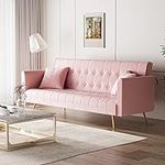 OUYESSIR Velvet Futon Sofa Bed with