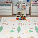 Bopeep Kids Play Mat Baby Crawling Pad Floor Foldable XPE Foam Non-Slip Carpet Rug Toddler Floding Room, Non Allergenic | Waterproof & Reversible, Free Carry Bag, 180cmx200cmx1.5cm (Elephant)