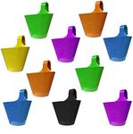 TechHark Plastic Hanging Planter For Flower Pots, Multicolour, LxWxH 19 x 22.5 x 26 CM, 10 Pieces