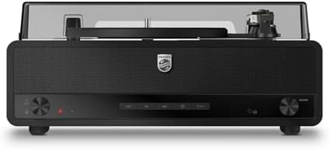 Philips CENTURY Bluetooth Turntable TAV3000B/10 “The Stevie” | Retro 3-Speed Record Player with Built-In Stereo Speakers, Bass-Reflex, Auracast™, USB, RCA & Headphone Out