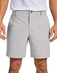 CRZ YOGA Men's All-Day Comfort Golf Shorts - 7'' Stretch Lightweight Casual Work Flat Front Shorts with Pockets Gull Gray 32