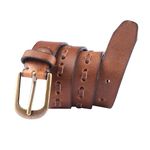 ART-REEL Genuine Leather Belt for Kids, Adjustable Belt, Formal & Casual Wear, Waist 20-24-28-30 Inch 3|5|7|9|11 Yrs (W20-22 Inch, Brown)