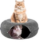 Scizor Travel Cat Tunnel Bed Cave Round Donut Cat Cave for Indoor Cats, Kitten Detachable Cat Hideaway Cat Bed with Tunnel for Playing, Scratching, Sleeping(SC-01)