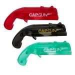 Cap Shooting Bottle Opener Gun - Launches Caps for World Cup Parties, BBQs & Adult Gatherings, Fun Gadget for Men, Unique Gag Gift for Sports Events (3PC Red Black Green)