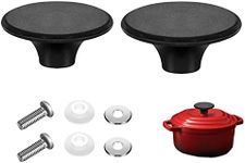 Dutch Oven Knob Pot Lid Handle Replacement Knob Compatible for Le Creuset、Lodge and Other Enameled Cast Iron Dutch Oven, Black, 2 Set