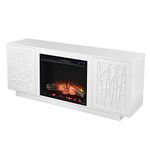 SEI Furniture Delgrave Electric Media Fireplace w/Storage, New White