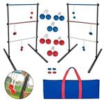 Sportcraft 2-Team Steel Ladder Toss - 2 Ladders, 6 Bolas, 4 Magnet Scorecards, 8 Steel Ground Pegs - Outdoor Game, Easy Assembly, Carry Bag Included, Family Fun for Ages 15 and Over, Play Anytime