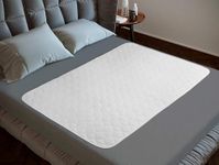 Lynmark® 2x Washable Incontinence Bed Pads Without Tucks- Non-Slip Bedwetting Mattress Protector Absorbs Up to 2L- Leak-Proof OEKO-Tex Certified Cotton Waterproof Cover for Double Beds- 135x85cm White