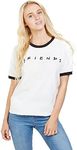 Friends Women's Title T-Shirt, White/Black, 8 AU