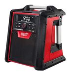 Milwaukee 4933446639 Mains / Battery Radio M18RC/0, 40W Amplifier, 18V , red