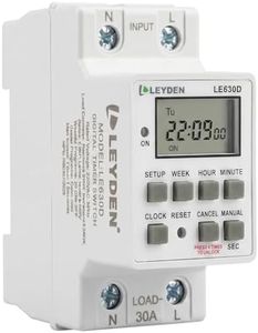 LEYDEN® LE630D, 30A 220VAC Digital Timer Switch 20 ON/Off Programs Daily/Weekly, 1-Second Interval Cyclic & Delay Function (1s–24h) for Bell, Siren, Lights, Motors, Fans, Heaters, Irrigation & Fogger