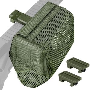 CVLIFE Thickened Brass Catcher, Heat Resistant Premium Nylon Shell Catcher, Zipper Bottom Brass Collector with Two Picatinny Rail Mount,Black and Green. (Green)