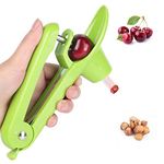 Cherry Pitter - Heavy-Duty Olive and Cherry Pitter Corer Tool with Space-Saving Lock Design, Multi-Function Cherries Stoner Seed Remover Tool for Make Fresh Cherry Dishes (Green)