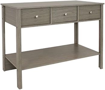 Sunnydaze 30-Inch H Hall Console Table with Drawers and Silver Knobs - Thunder Gray